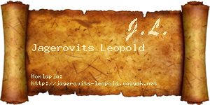 Jagerovits Leopold névjegykártya